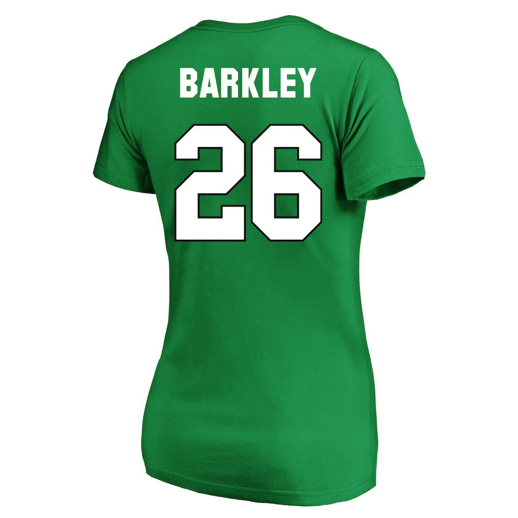 Saquon Barkley Philadelphia Eagles Women's Plus Size Fair Catch Name & Number Scoop Neck T-Shirt Kelly Green - NFL