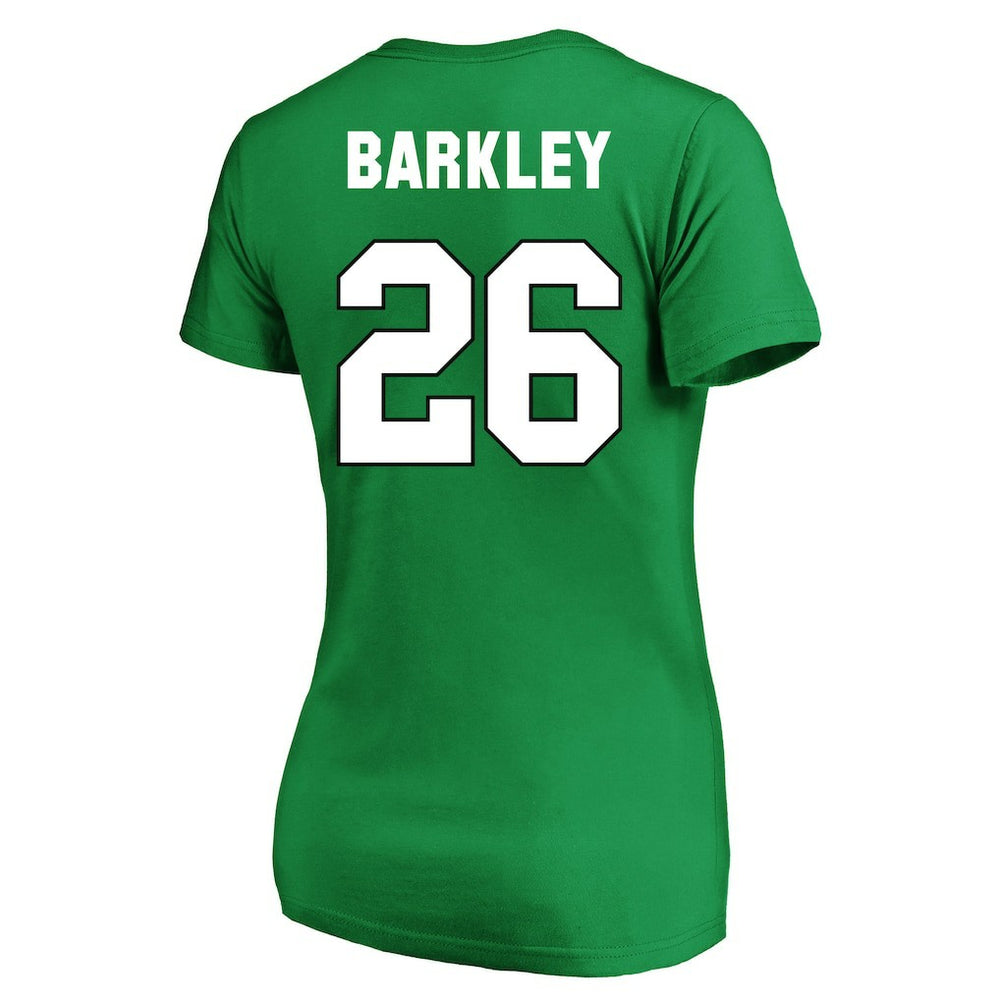Saquon Barkley Philadelphia Eagles Women's Plus Size Fair Catch Name & Number Scoop Neck T-Shirt Kelly Green - NFL