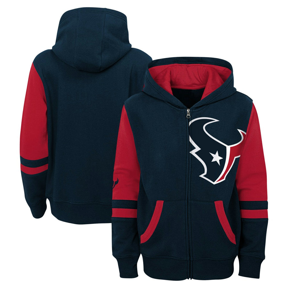 Houston Texans Youth Stadium Color-Block Full-Zip Hoodie Navy - NFL
