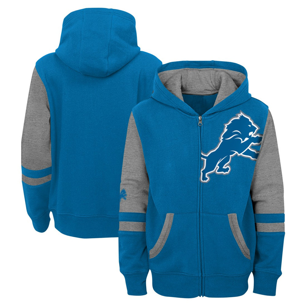 Detroit Lions Youth Stadium Color-Block Full-Zip Hoodie Blue - NFL