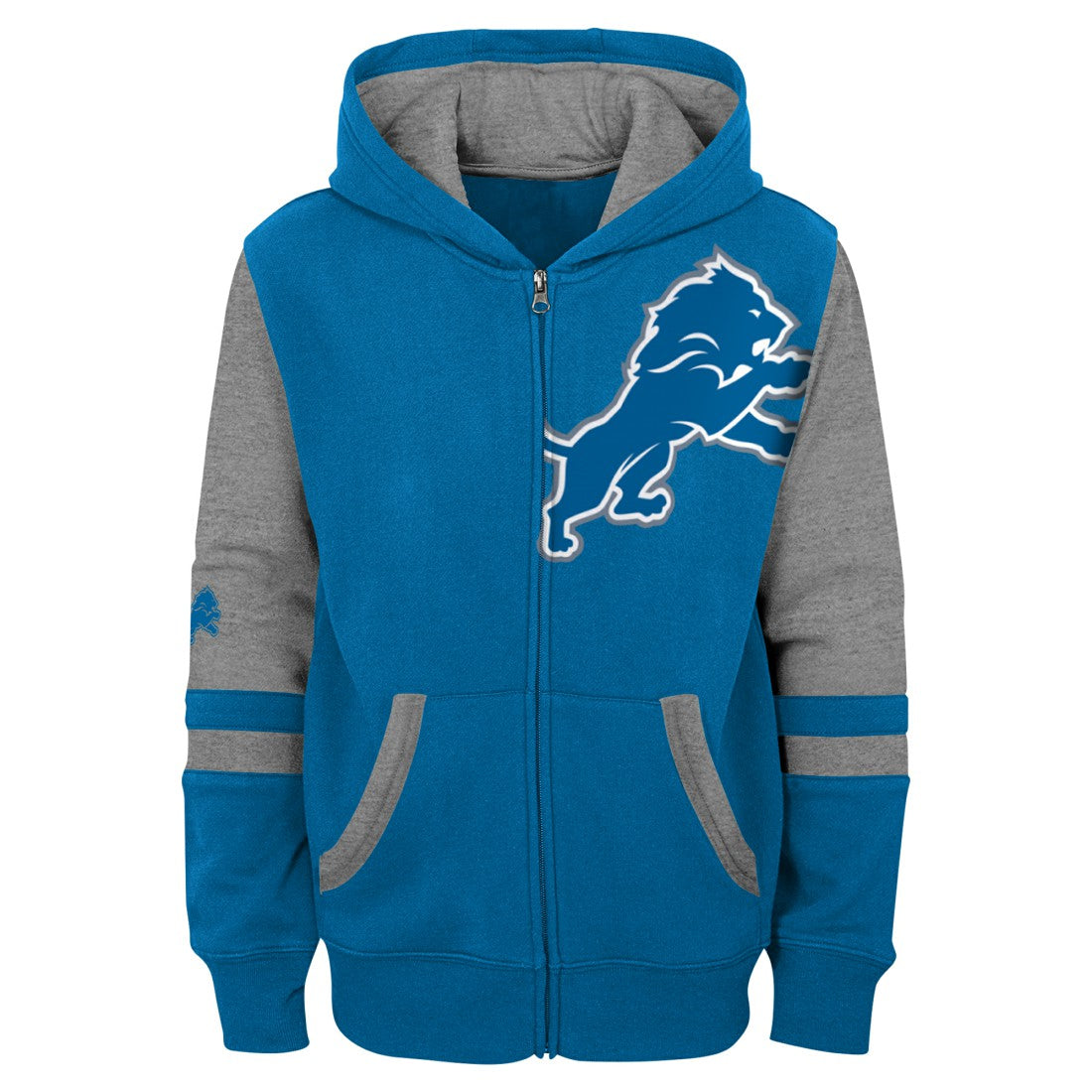 Detroit Lions Youth Stadium Color-Block Full-Zip Hoodie Blue - NFL