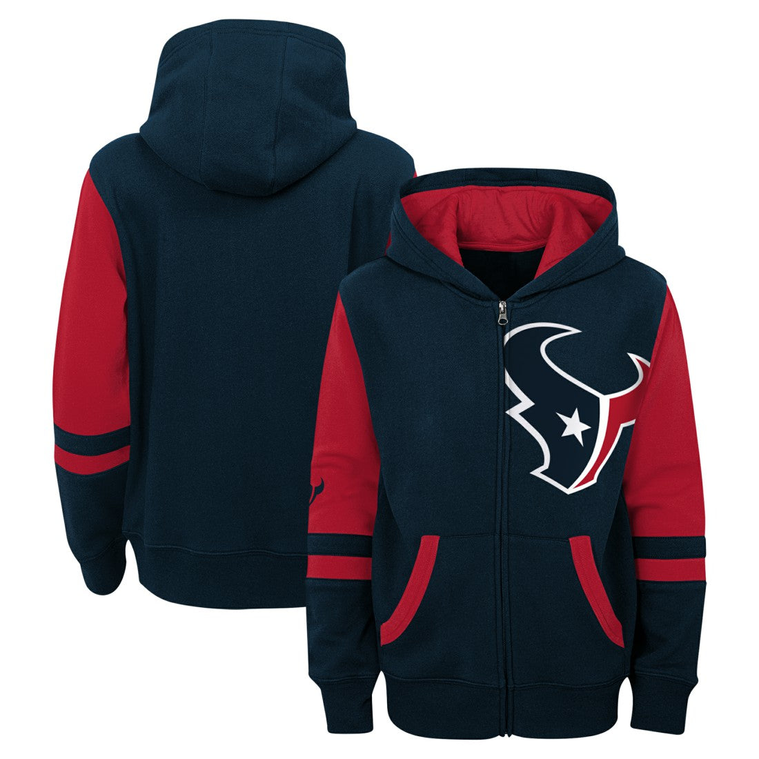 Houston Texans Preschool Stadium Color Block Full-Zip Hoodie Navy - NFL