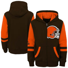 Cleveland Browns Preschool Stadium Color Block Full-Zip Hoodie Brown - NFL