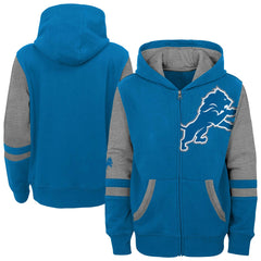 Detroit Lions Preschool Stadium Color Block Full-Zip Hoodie Blue - NFL