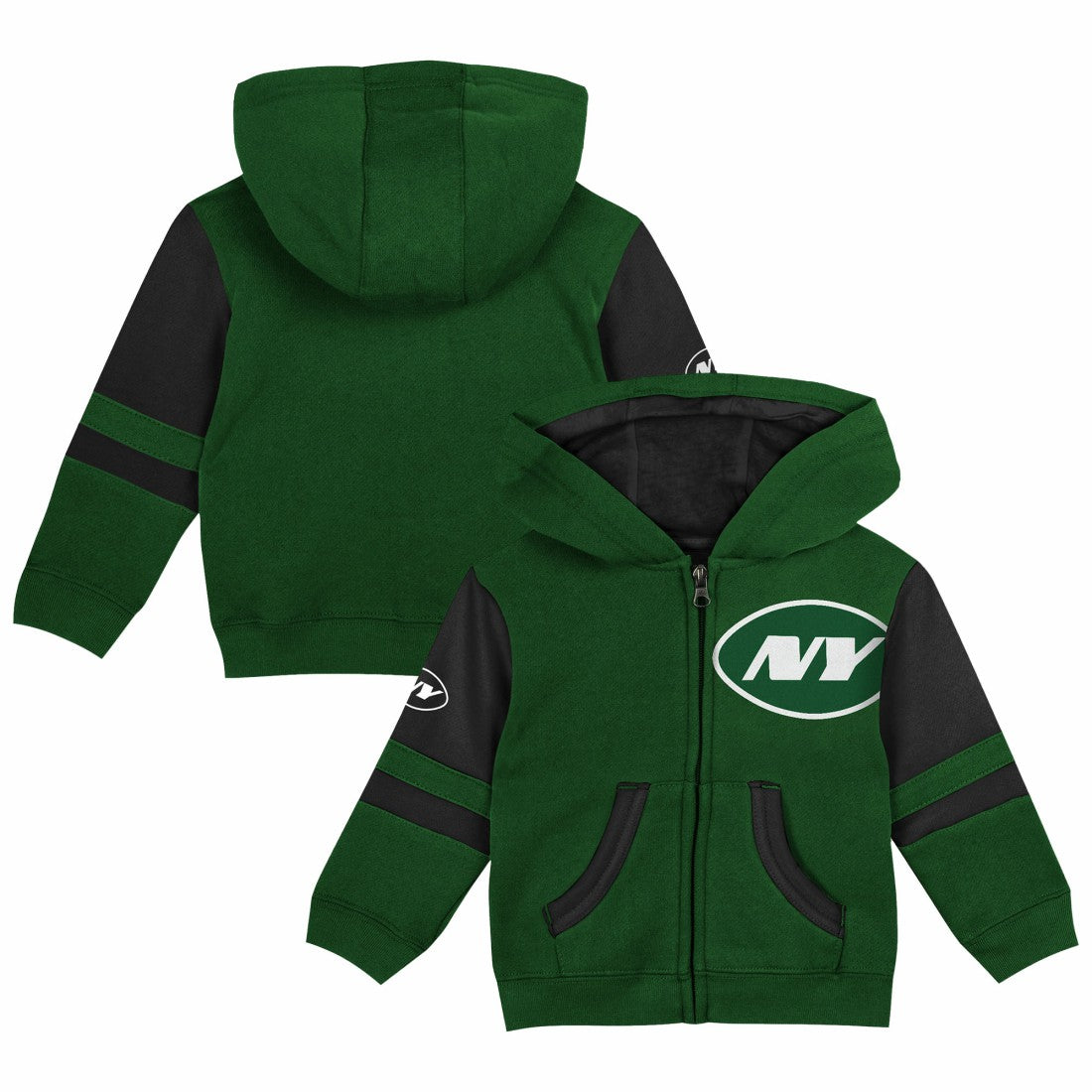 New York Jets Preschool Stadium Color Block Full-Zip Hoodie Green - NFL