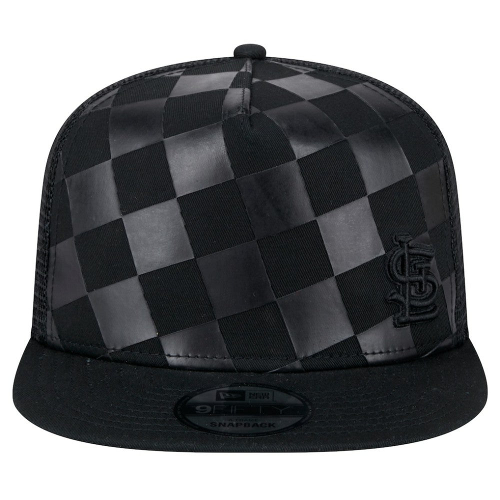 St. Louis Cardinals New Era Score Check 9FIFTY A-Frame Trucker Snapback Hat Lifestyle
