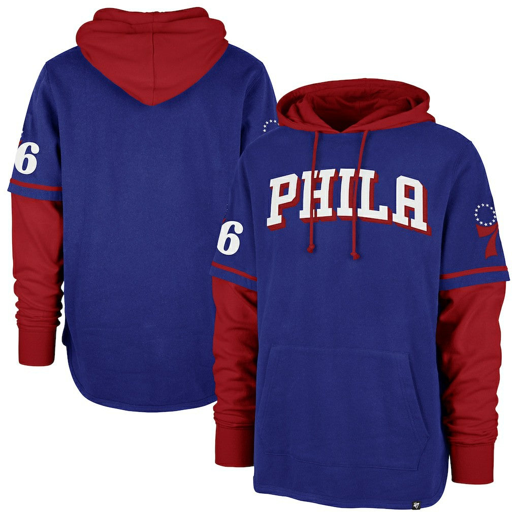 47 brand - Philadelphia 76ers '47 Trifecta Shortstop Pullover Hoodie - Royal