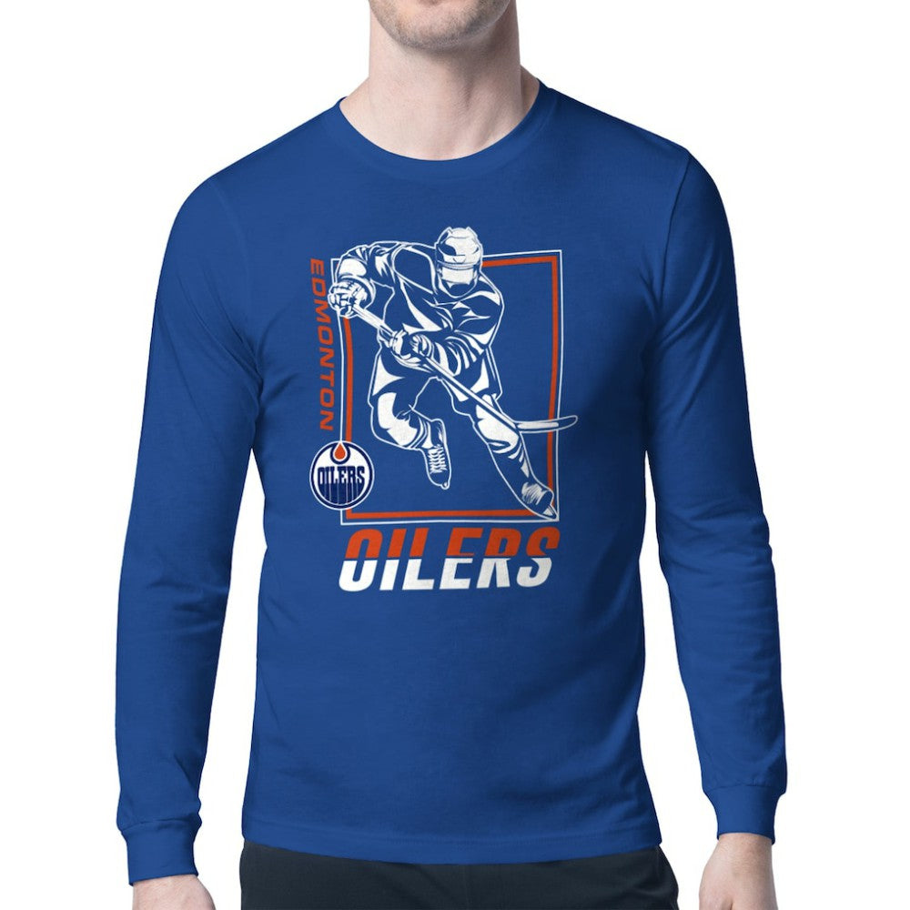 Edmonton Oilers - Starter Player Grid Long Sleeve T-Shirt Royal