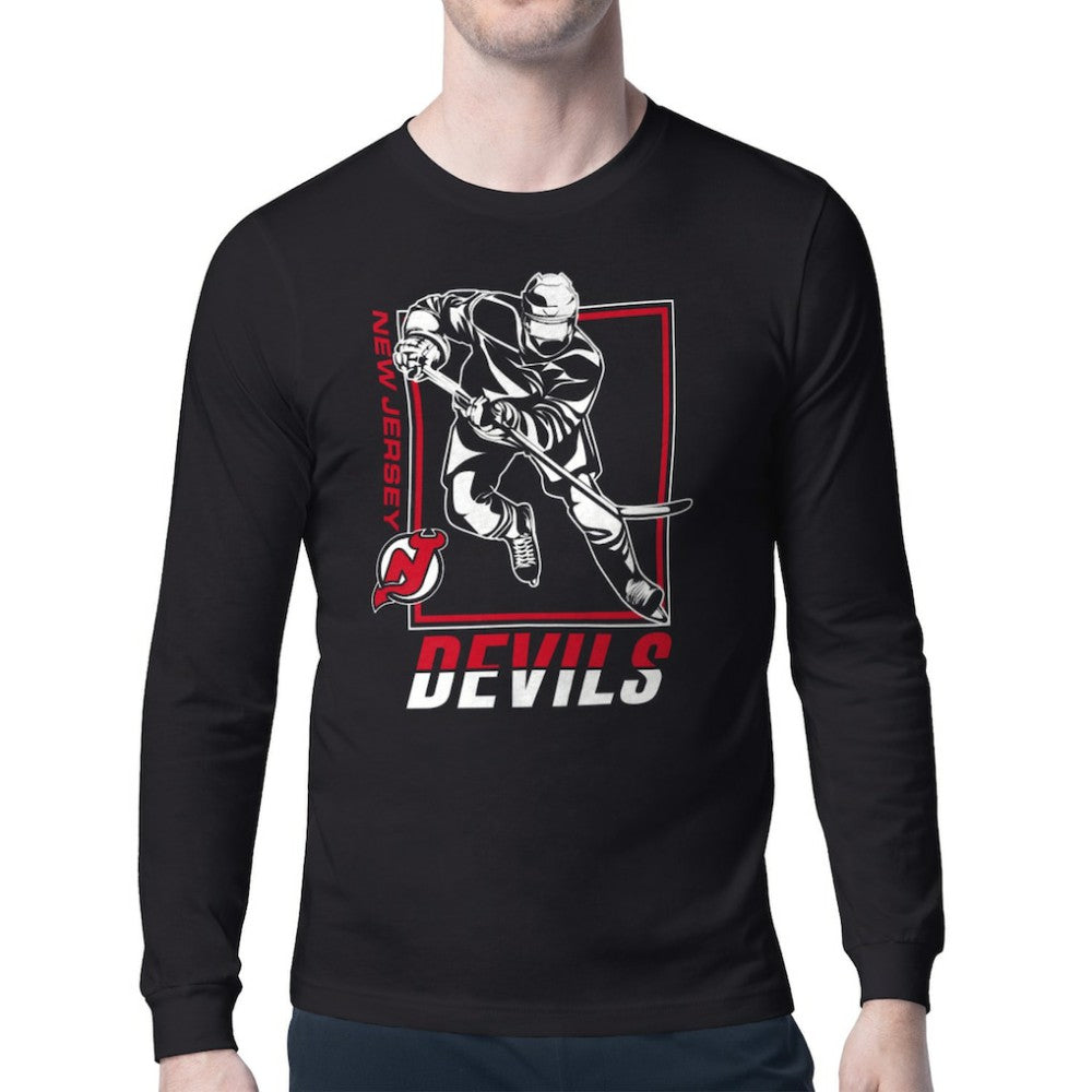 New Jersey Devils - Starter Player Grid Long Sleeve T-Shirt Black