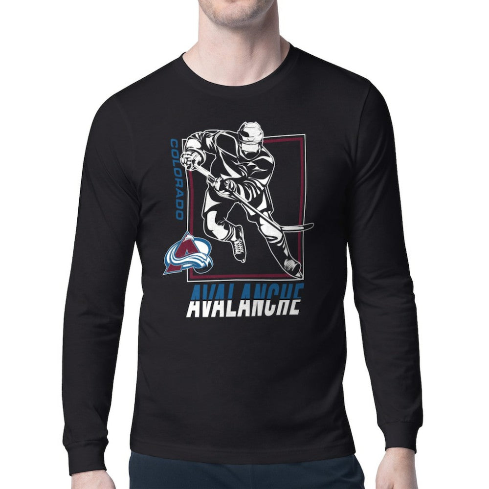 Colorado Avalanche - Starter Player Grid Long Sleeve T-Shirt Black