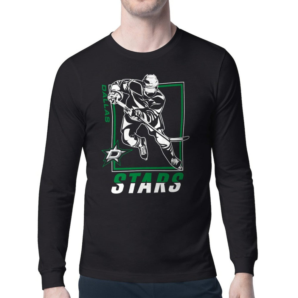 Dallas Stars - Starter Player Grid Long Sleeve T-Shirt Black