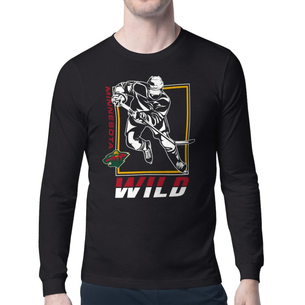 Minnesota Wild - Starter Player Grid Long Sleeve T-Shirt Black