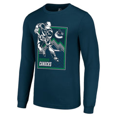 Vancouver Canucks - Starter Player Grid Long Sleeve T-Shirt Blue