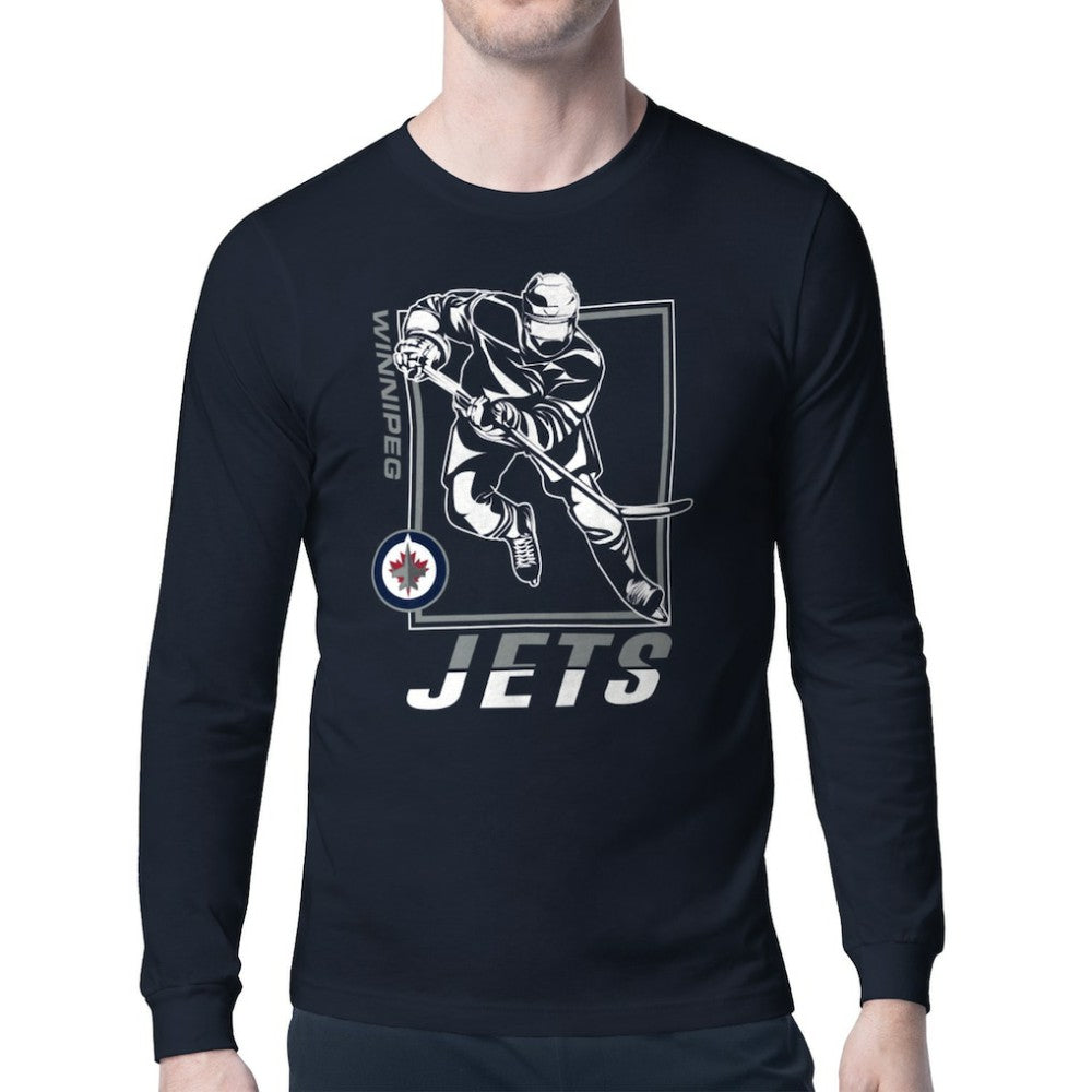 Winnipeg Jets - Starter Player Grid Long Sleeve T-Shirt Navy