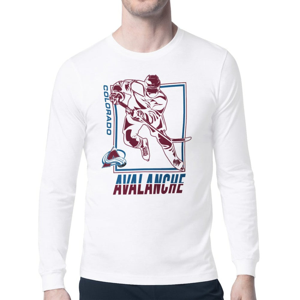 Colorado Avalanche - Starter Player Grid Long Sleeve T-Shirt White