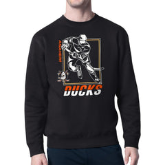 Anaheim Ducks - Starter Player Grid Fleece Pullover Sweatshirt Black