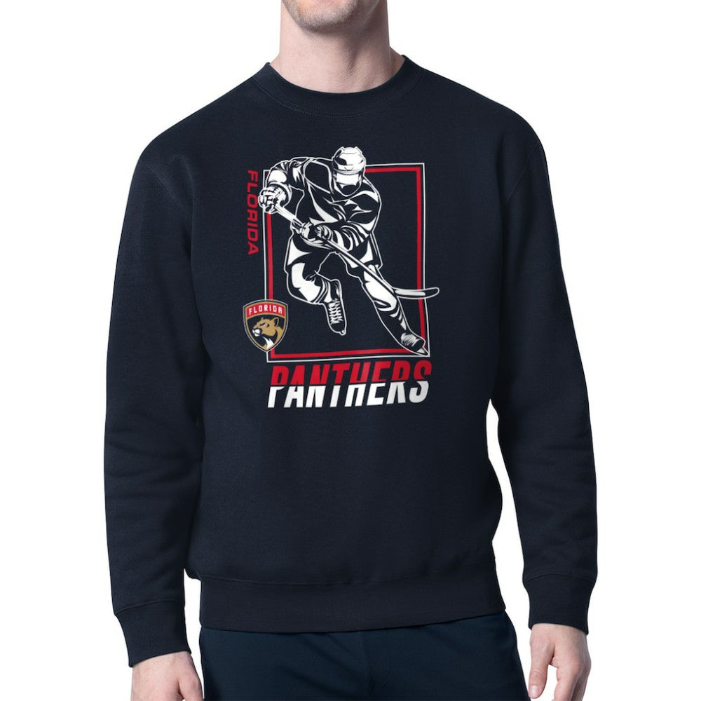 Florida Panthers - Starter Player Grid Fleece Pullover Sweatshirt Navy