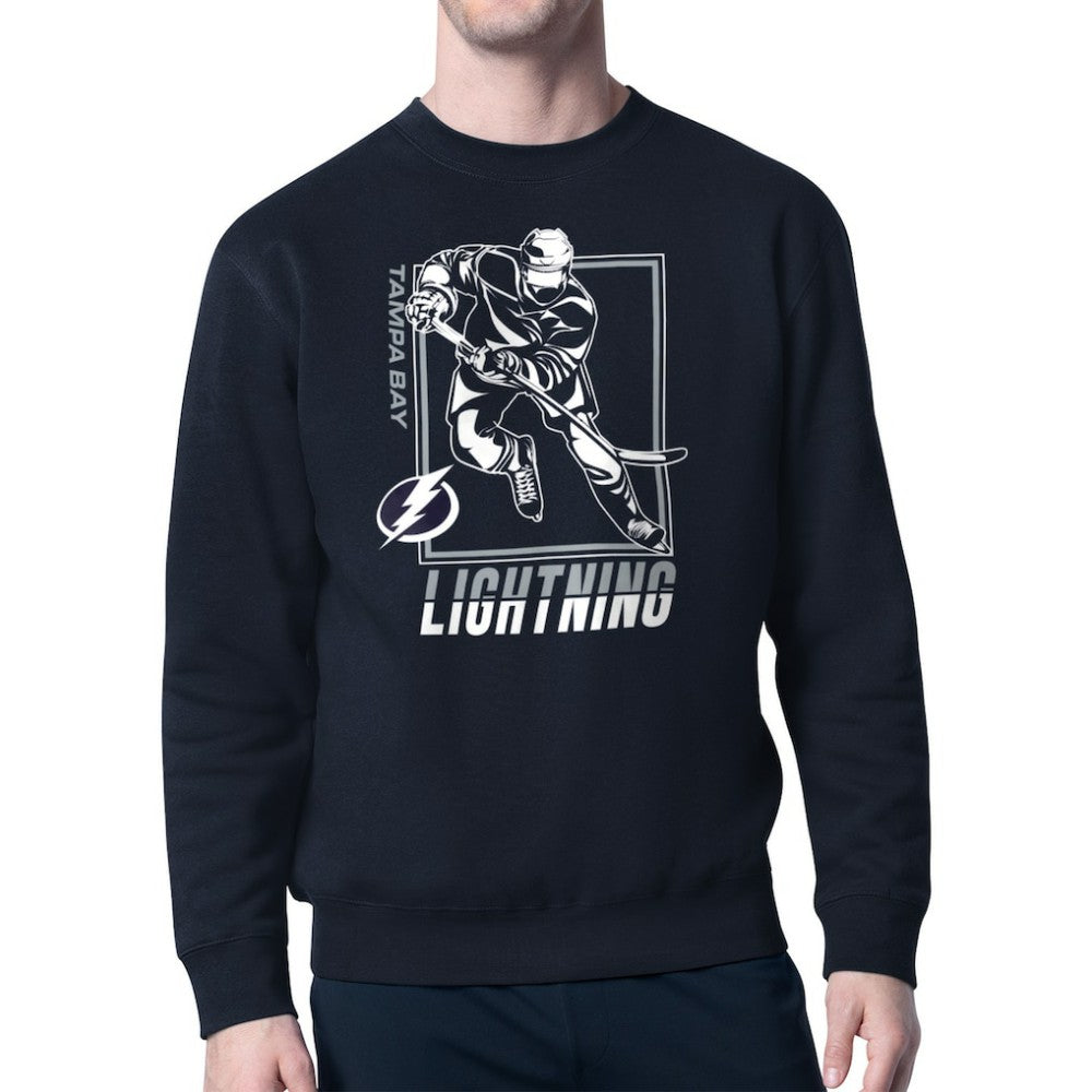 Tampa Bay Lightning - Starter Player Grid Fleece Pullover Sweatshirt Navy