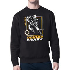 Boston Bruins Starter Player Grid Fleece Pullover Sweatshirt Black