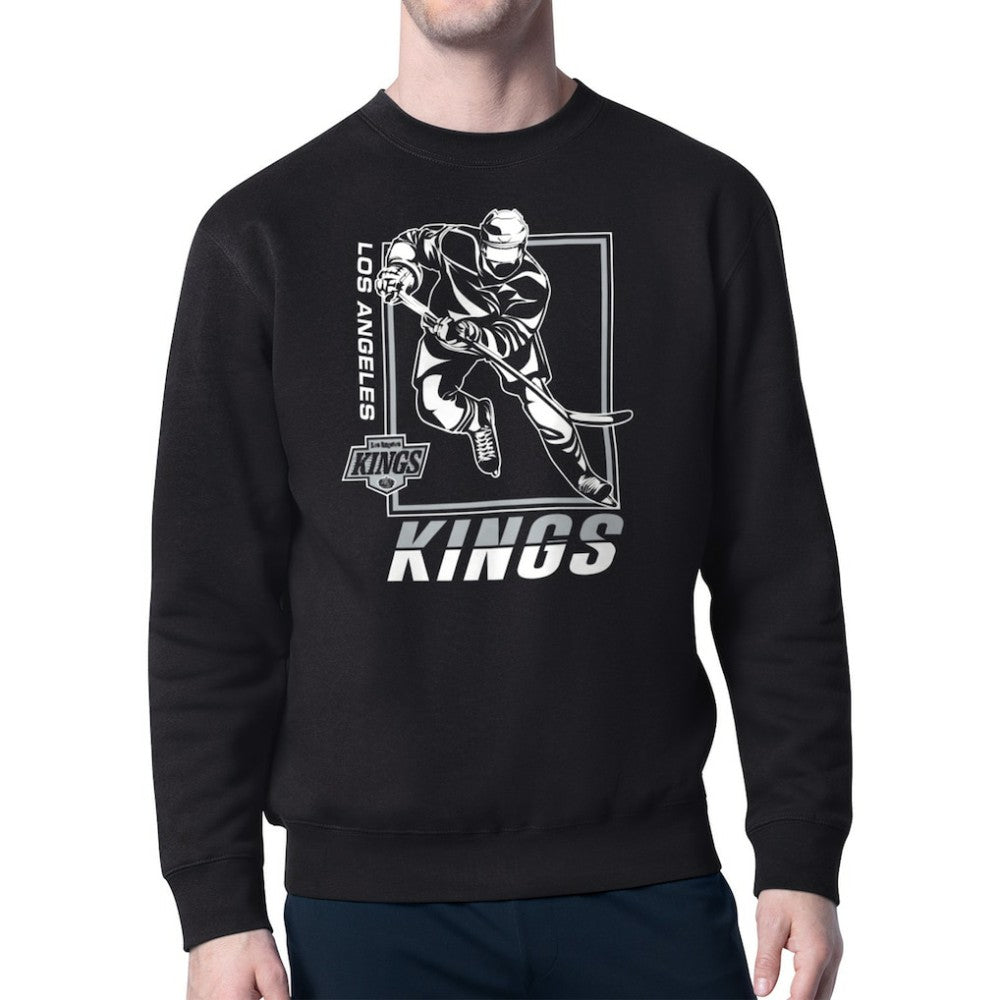 Los Angeles Kings - Starter Player Grid Fleece Pullover Sweatshirt Black