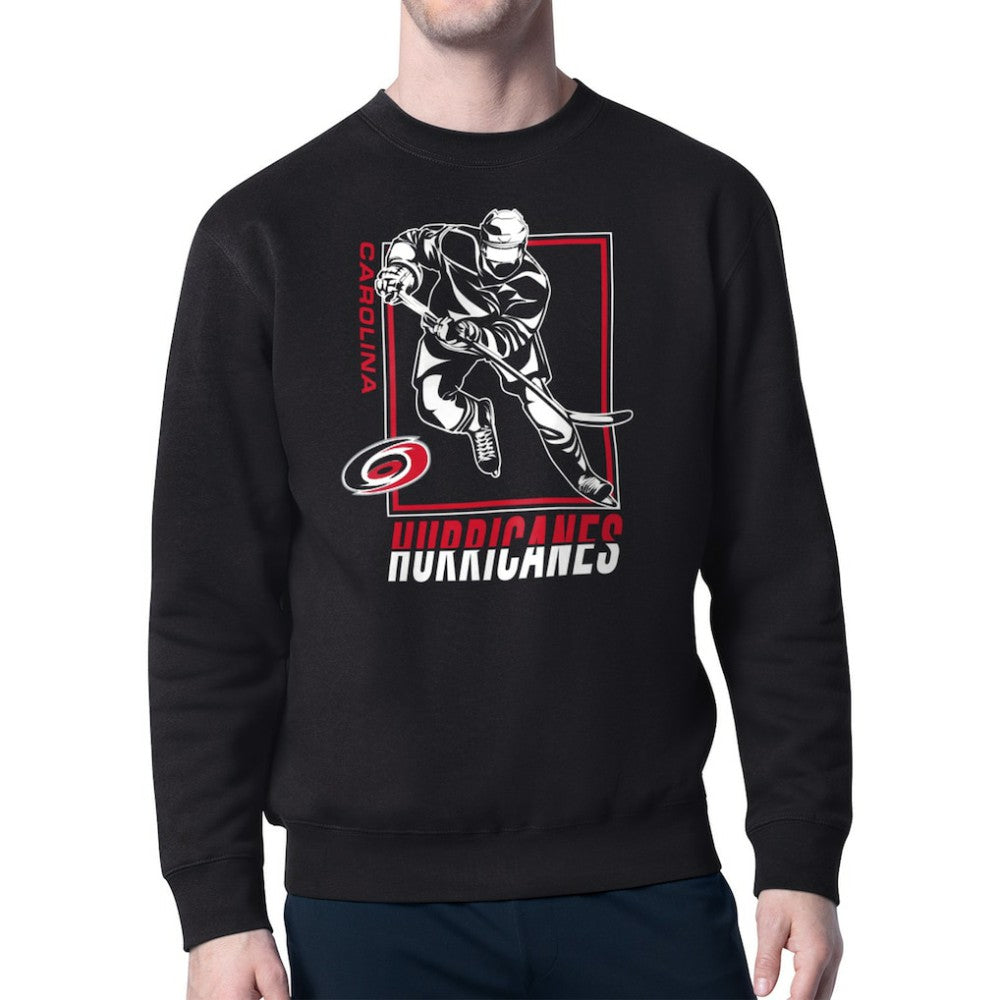 Carolina Hurricanes - Starter Player Grid Fleece Pullover Sweatshirt Black