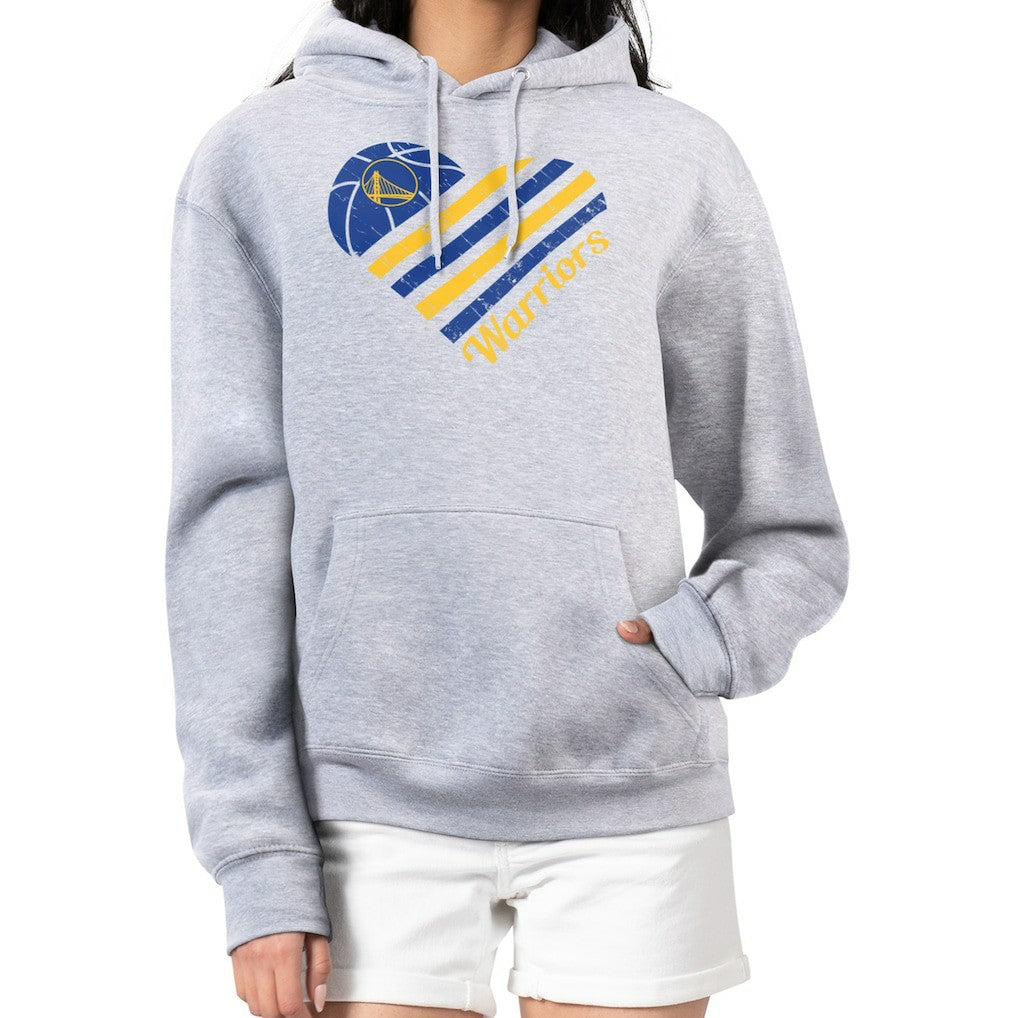 NBA - Golden State Warriors G-III 4Her by Carl Banks Women's Heart Pullover Hoodie - Heather Gray