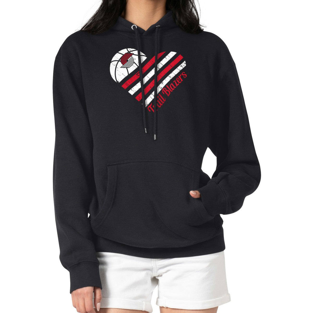 NBA - Portland Trail Blazers G-III 4Her by Carl Banks Women's Heart Pullover Hoodie - Black