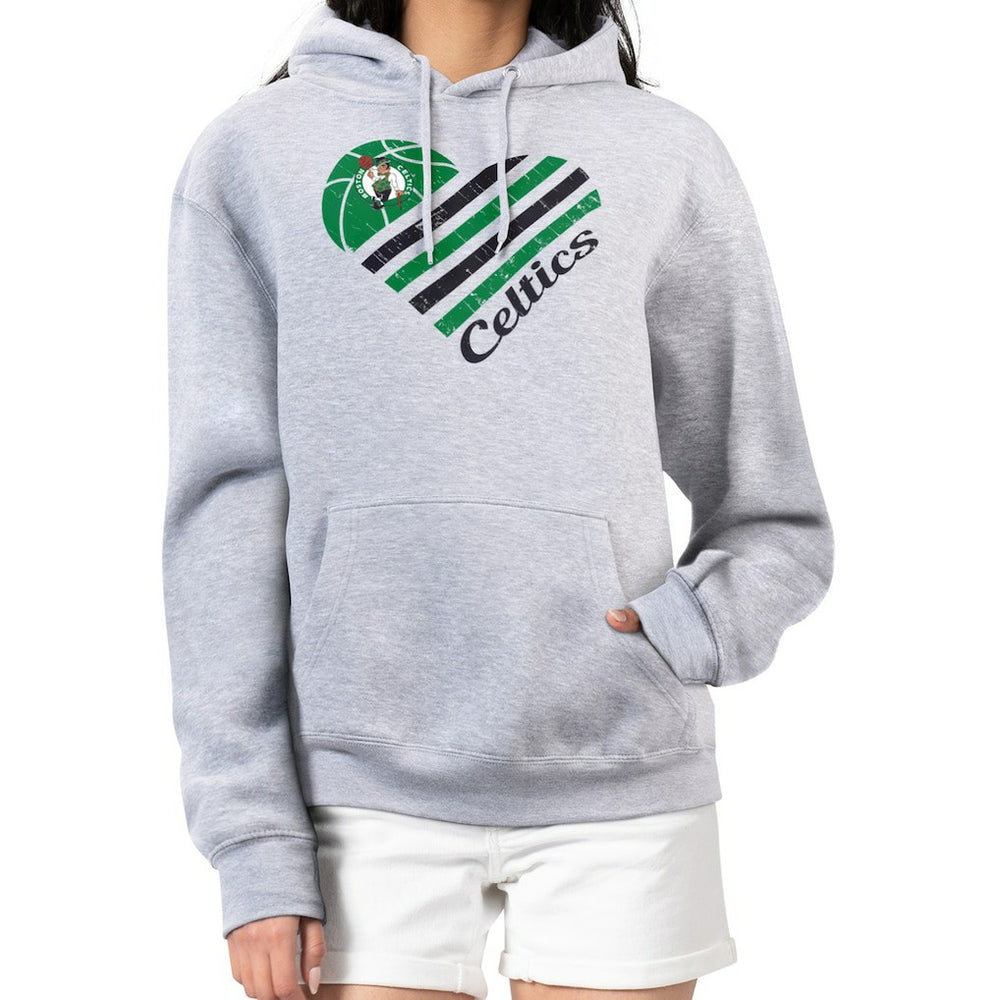 NBA - Boston Celtics G-III 4Her by Carl Banks Women's Heart Pullover Hoodie - Heather Gray