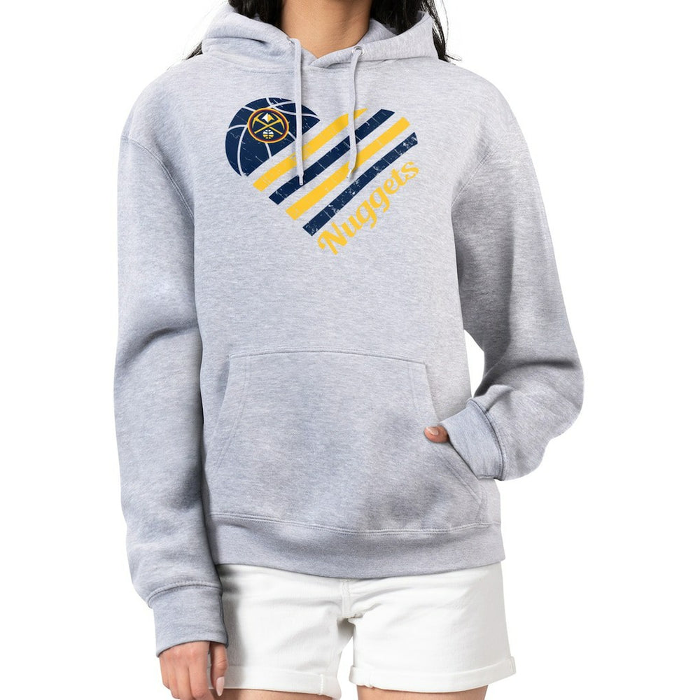 NBA - Denver Nuggets G-III 4Her by Carl Banks Women's Heart Pullover Hoodie - Heather Gray