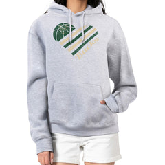 NBA - Milwaukee Bucks G-III 4Her by Carl Banks Women's Heart Pullover Hoodie - Heather Gray