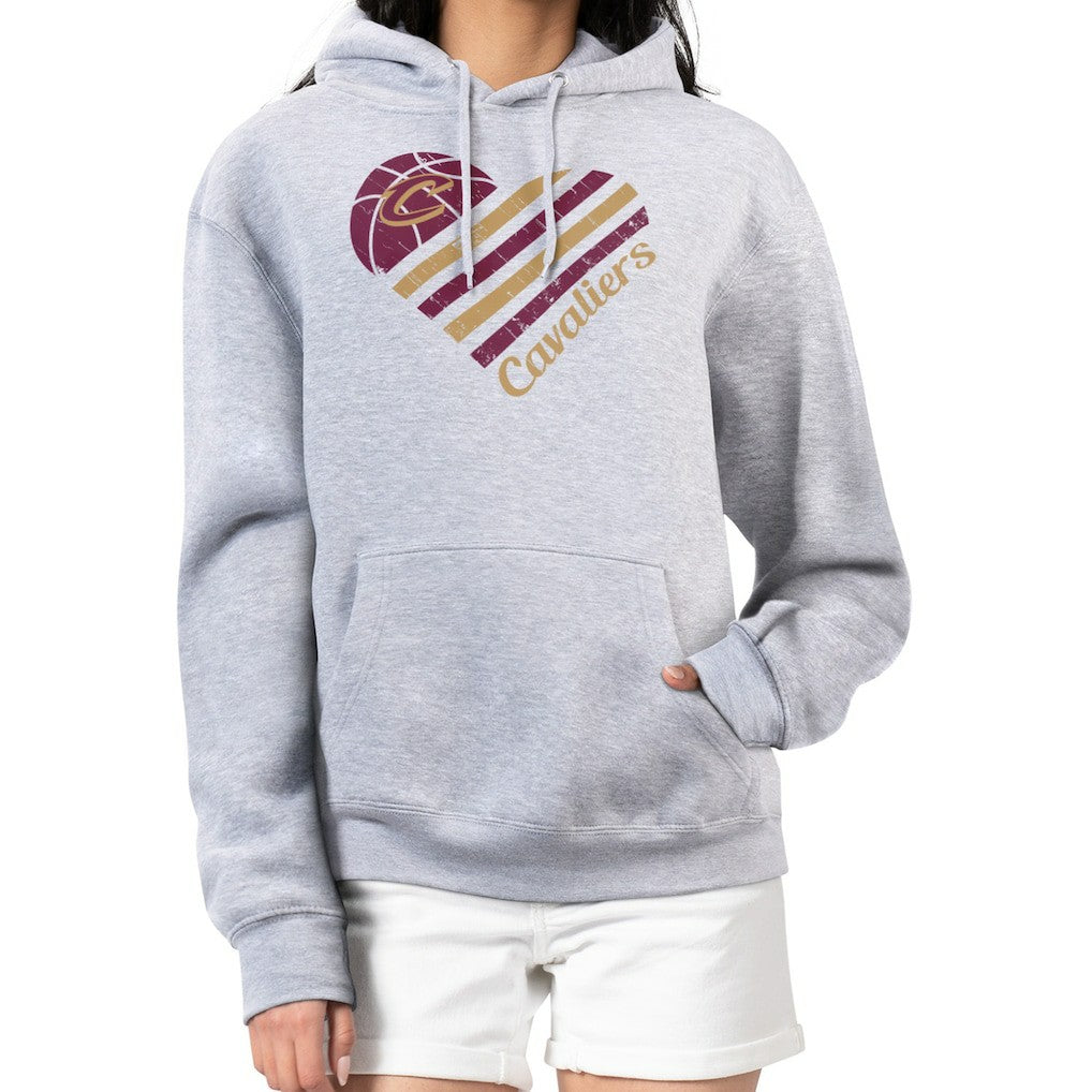 NBA - Cleveland Cavaliers G-III 4Her by Carl Banks Women's Heart Pullover Hoodie - Heather Gray