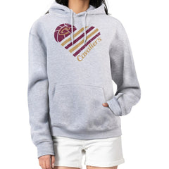 NBA - Cleveland Cavaliers G-III 4Her by Carl Banks Women's Heart Pullover Hoodie - Heather Gray