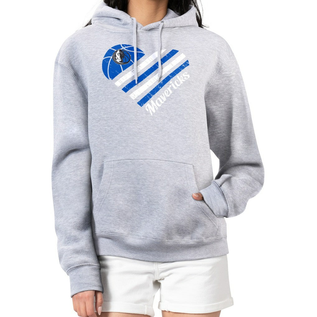 NBA - Dallas Mavericks G-III 4Her by Carl Banks Women's Heart Pullover Hoodie - Heather Gray