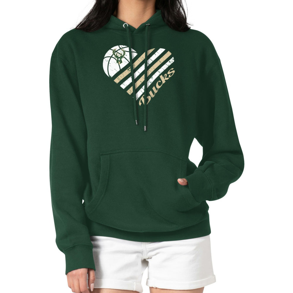 NBA - Milwaukee Bucks G-III 4Her by Carl Banks Women's Heart Pullover Hoodie - Green