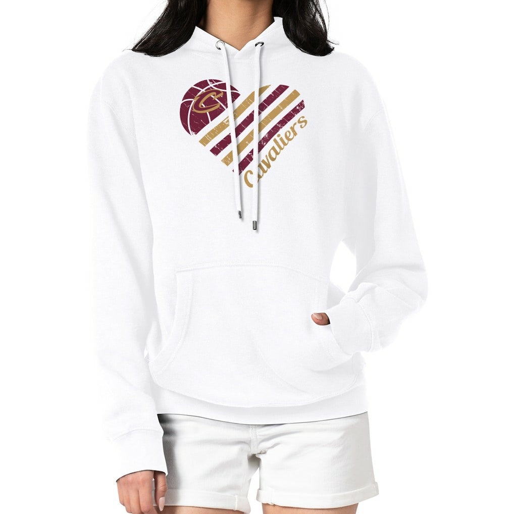 NBA - Cleveland Cavaliers G-III 4Her by Carl Banks Women's Heart Pullover Hoodie - White