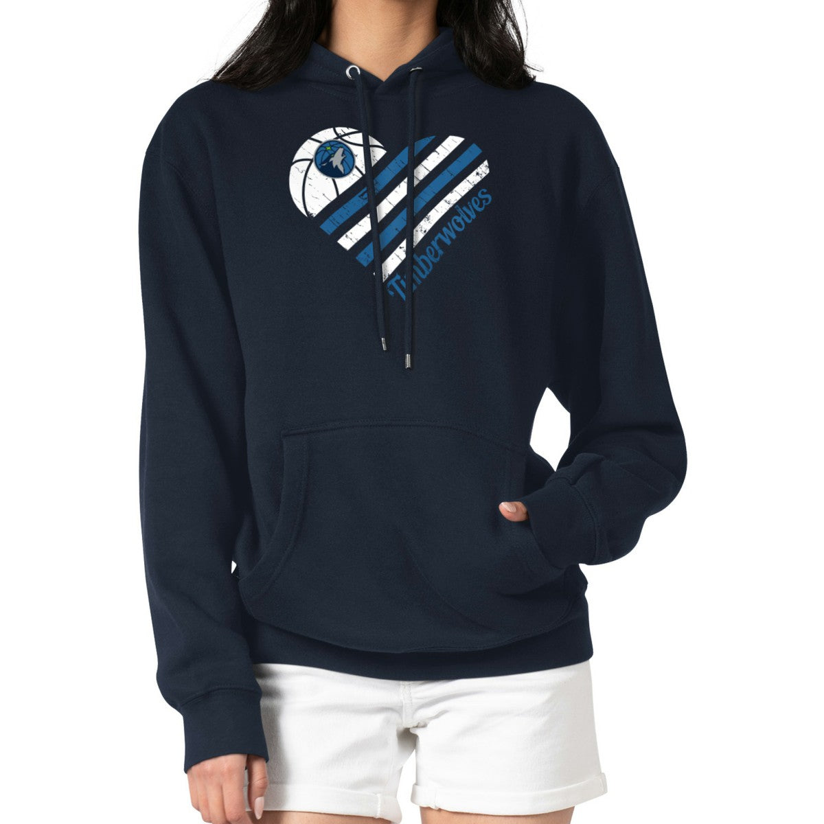 NBA - Minnesota Timberwolves G-III 4Her by Carl Banks Women's Heart Pullover Hoodie - Navy