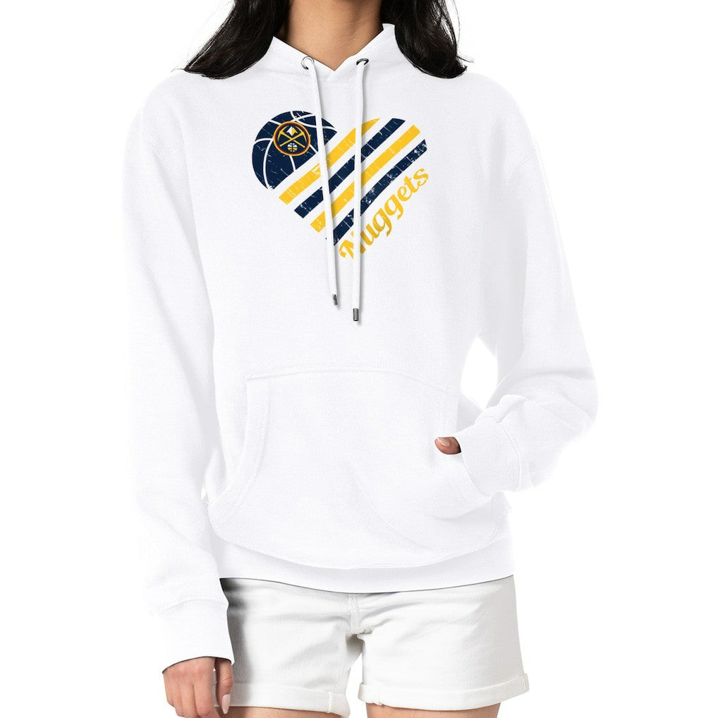 NBA - Denver Nuggets G-III 4Her by Carl Banks Women's Heart Pullover Hoodie - White
