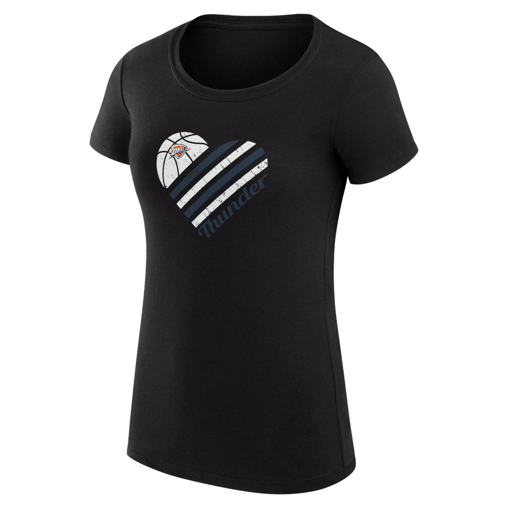 NBA - Oklahoma City Thunder G-III 4Her by Carl Banks Women's Super-Slim Fit Lightweight Heart T-Shirt - Black