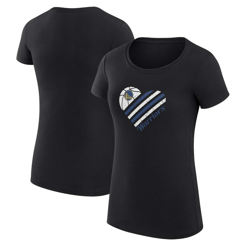 NBA - Golden State Warriors G-III 4Her by Carl Banks Women's Super-Slim Fit Lightweight Heart T-Shirt - Black