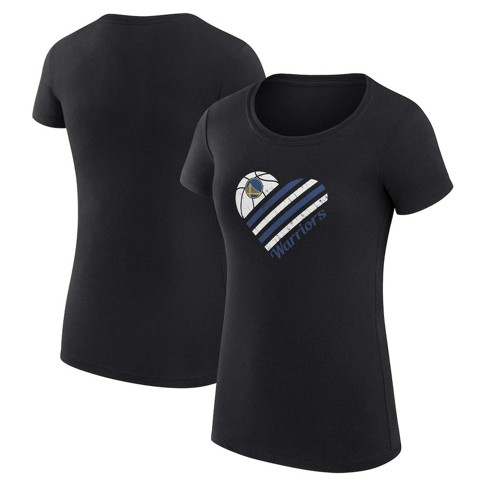 NBA - Golden State Warriors G-III 4Her by Carl Banks Women's Super-Slim Fit Lightweight Heart T-Shirt - Black