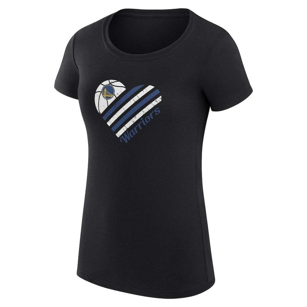 NBA - Golden State Warriors G-III 4Her by Carl Banks Women's Super-Slim Fit Lightweight Heart T-Shirt - Black