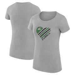 NBA - Boston Celtics G-III 4Her by Carl Banks Women's Super-Slim Fit Lightweight Heart T-Shirt - Heather Gray