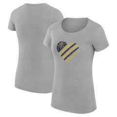 NBA - Denver Nuggets G-III 4Her by Carl Banks Women's Super-Slim Fit Lightweight Heart T-Shirt - Heather Gray