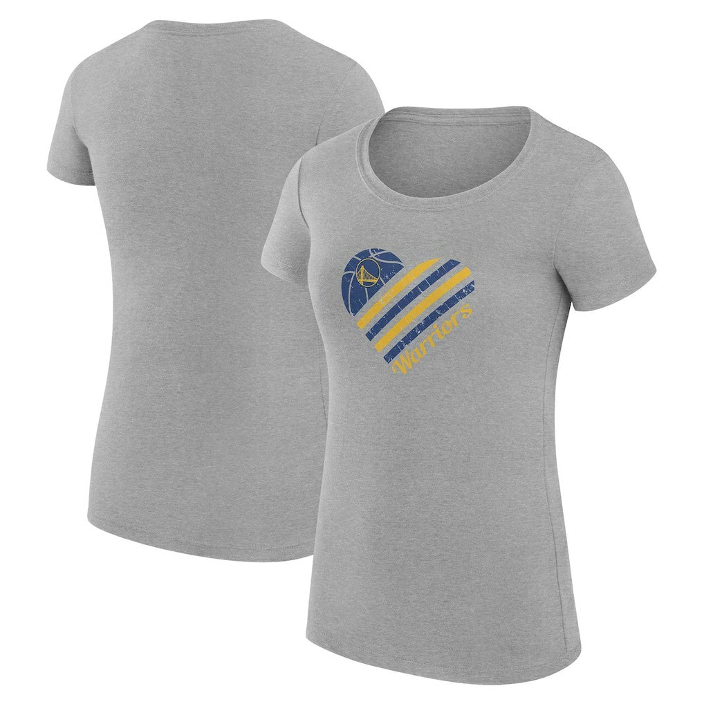 NBA - Golden State Warriors G-III 4Her by Carl Banks Women's Super-Slim Fit Lightweight Heart T-Shirt - Heather Gray
