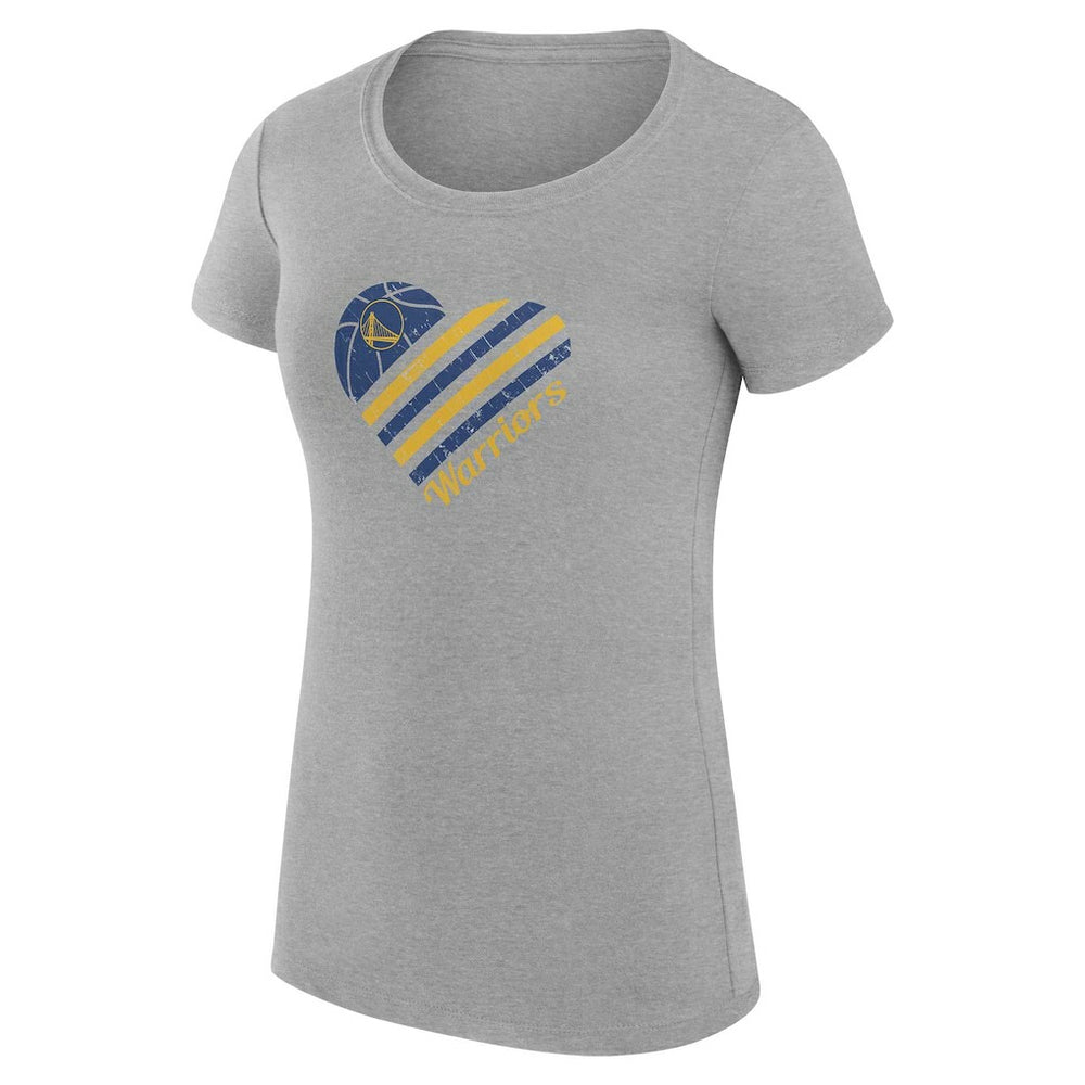 NBA - Golden State Warriors G-III 4Her by Carl Banks Women's Super-Slim Fit Lightweight Heart T-Shirt - Heather Gray