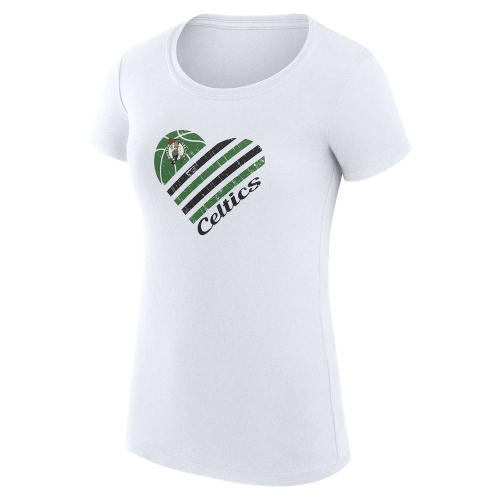 NBA - Boston Celtics G-III 4Her by Carl Banks Women's Super-Slim Fit Lightweight Heart T-Shirt - White
