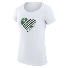 NBA - Boston Celtics G-III 4Her by Carl Banks Women's Super-Slim Fit Lightweight Heart T-Shirt - White