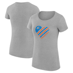 NBA - Oklahoma City Thunder G-III 4Her by Carl Banks Women's Super-Slim Fit Lightweight Heart T-Shirt - Heather Gray