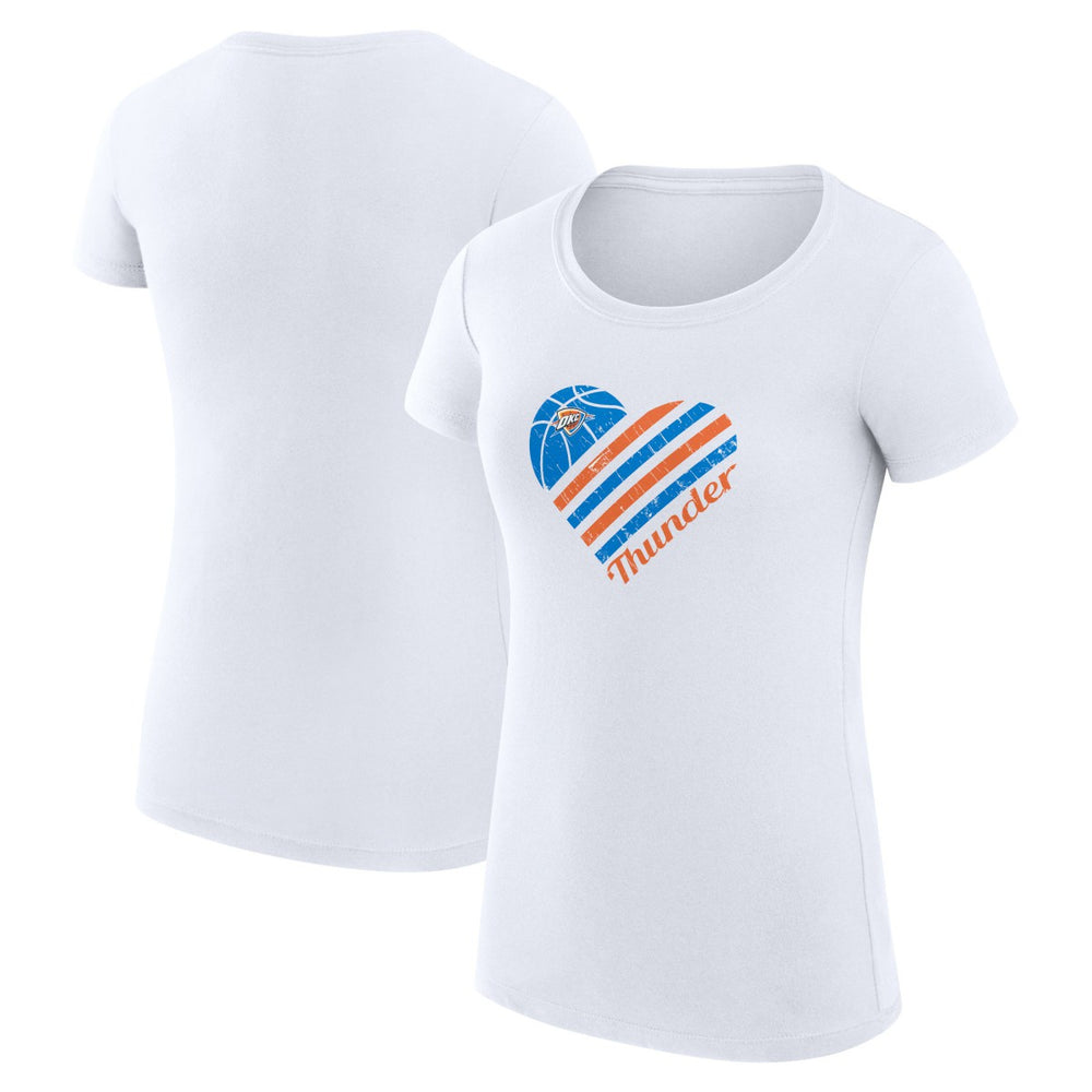 NBA - Oklahoma City Thunder G-III 4Her by Carl Banks Women's Super-Slim Fit Lightweight Heart T-Shirt - White