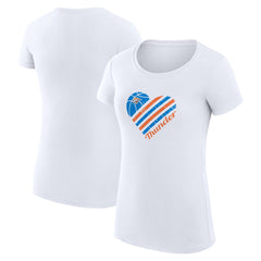 NBA - Oklahoma City Thunder G-III 4Her by Carl Banks Women's Super-Slim Fit Lightweight Heart T-Shirt - White